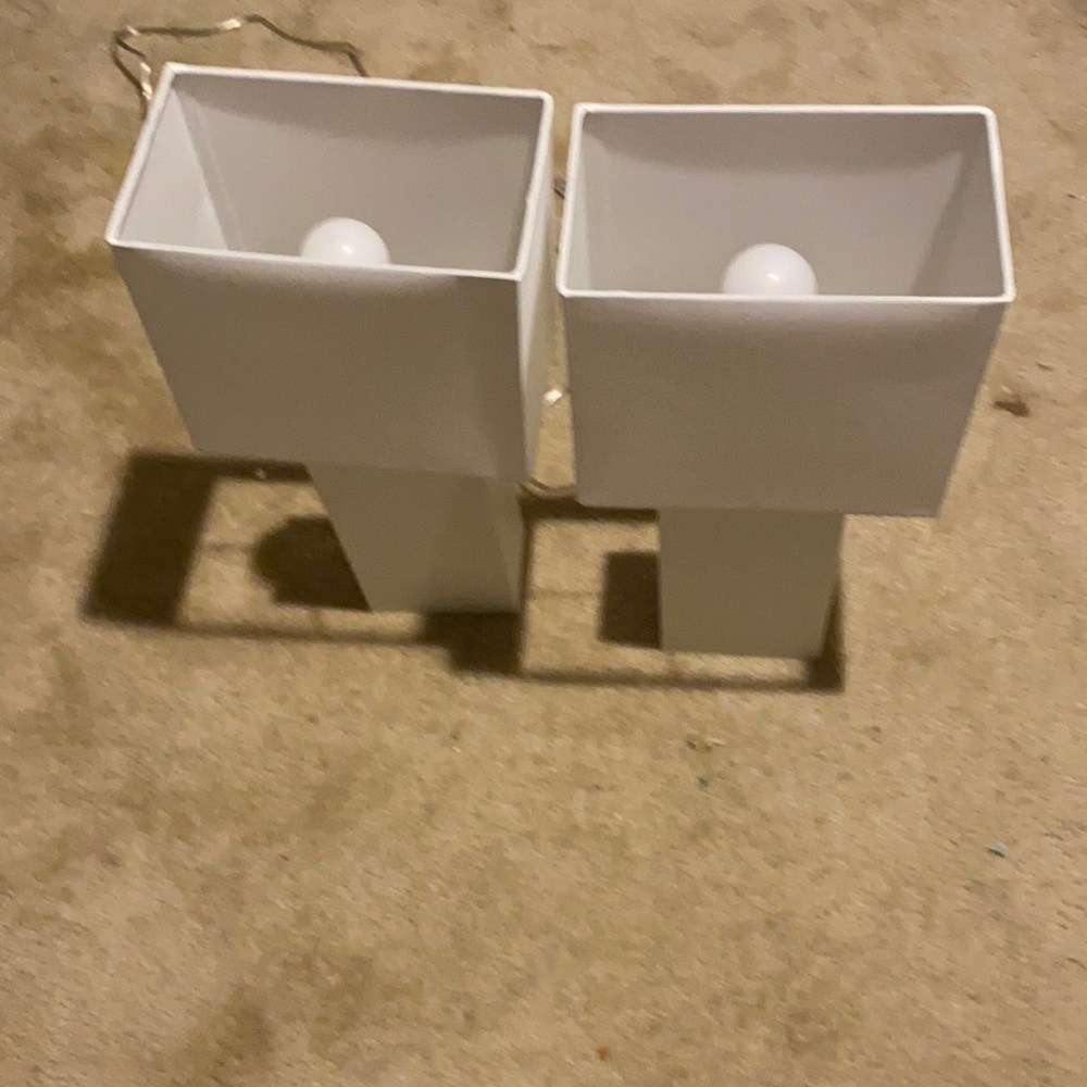 White Leather Lamps